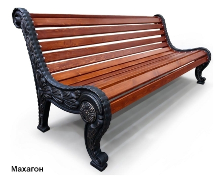 Скамейка чугунная Город, Сосна 1,8 м оптом, фото 3