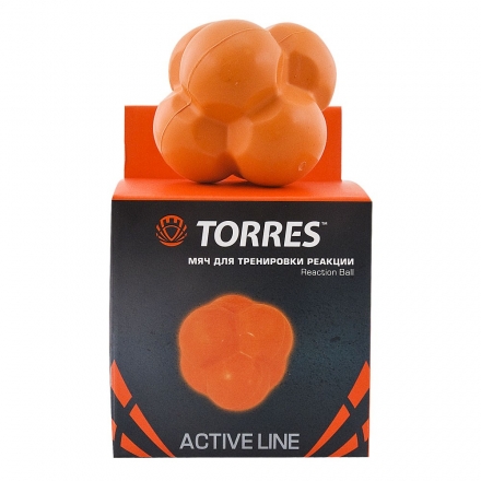 Мяч для трен. реакции &quot;TORRES Reaction ball&quot; арт.TL0008, диам. 8 см, резина, оранжевый оптом, фото 1