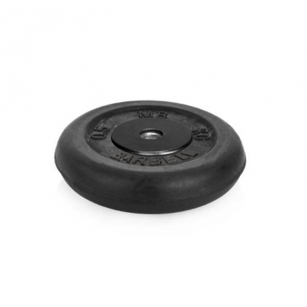 Диск обрезиненный Barbell d 26 мм чёрный 0,5 кг оптом, фото 1