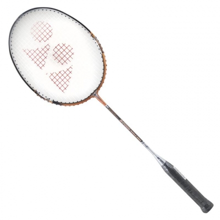 Ракетка бадминтонная Yonex Mega Muscle, любительская, стальной стержень, бело-оранжевый оптом, фото 1