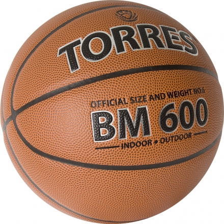 Мяч баск. &quot;TORRES BM600&quot; арт.B32026, р.6, ПУ, нейлон. корд, бут. камера, темнокоричневый-черн оптом, фото 2