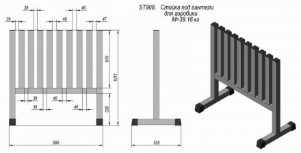 Стойка под гантели для аэробики ST908  оптом, фото 1