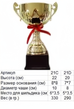 Кубок 21 C h-22см (чаша) оптом, фото 1