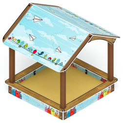 Песочный дворик с навесом Домик (Коты) - ИО 6.01.02-02, фото 2 Песочный дворик с навесом Домик (Коты) - ИО 6.01.02-02, фото 2