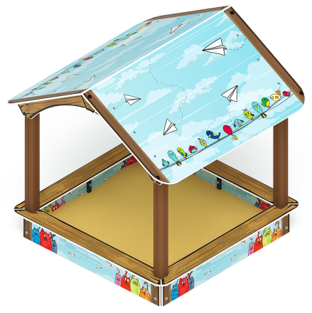 Песочный дворик с навесом Домик (Коты) - ИО 6.01.02-02 оптом, фото 4