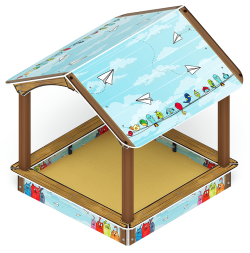 Песочный дворик с навесом Домик (Коты) - ИО 6.01.02-02, фото 1 Песочный дворик с навесом Домик (Коты) - ИО 6.01.02-02, фото 1