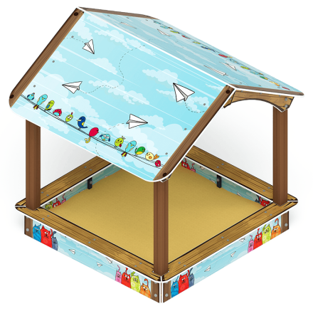 Песочный дворик с навесом Домик (Коты) - ИО 6.01.02-02 оптом, фото 3