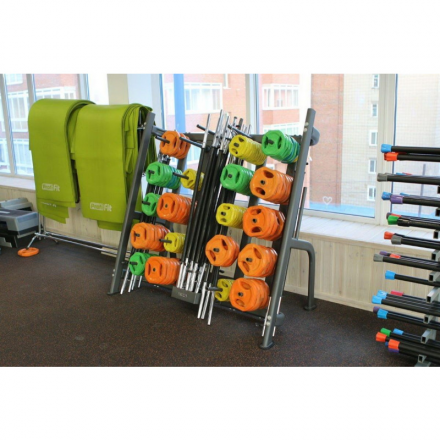 Штанга для аэробики PROFI-FIT 20090, обрезиненные диски (1,25 кг; 2,5 кг; 5 кг) по 2шт оптом, фото 6