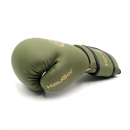 Перчатки боксерские KouGar KO900-10, 10oz, темно-зеленый оптом, фото 4