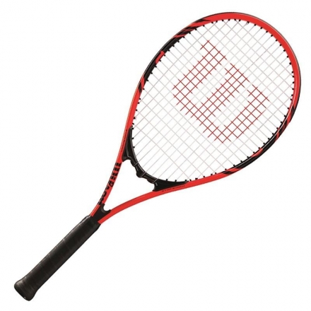 Ракетка б/т Wilson Roger Federer Gr3, для любителей, титановый сплав, со струнами, красно-черный оптом, фото 1
