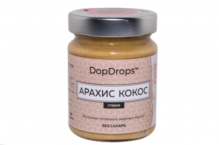 Арахисово-кокосовая паста с протеином и стевией, в стекле, 265г оптом, фото 2