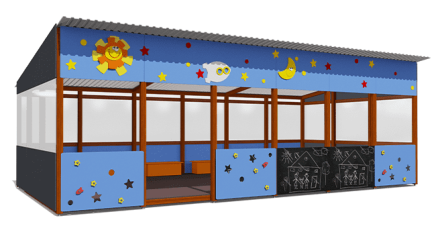 Теневой навес серия Космос ВСТ 1516/1 40 м2 для улицы оптом, фото 1