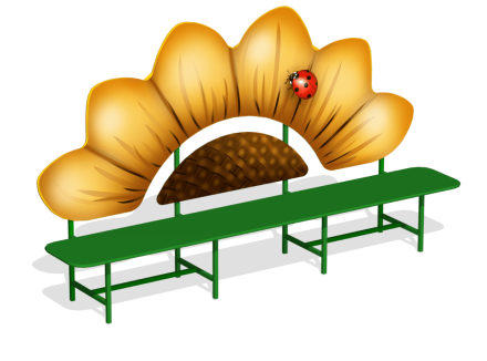 Лавочка Подсолнух МФ-05.13Х для детской площадки оптом, фото 1