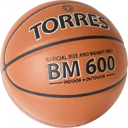 Мяч баск. &quot;TORRES BM600&quot; арт.B32027, р.7, ПУ, нейлон. корд, бут. камера, темнокоричневый-черн оптом, фото 2