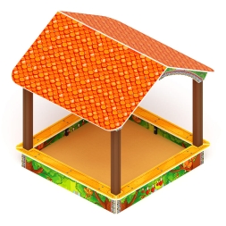 Песочный дворик с навесом Домик (Полянка) - ИО 6.01.02-03, фото 1 Песочный дворик с навесом Домик (Полянка) - ИО 6.01.02-03, фото 1