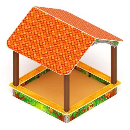 Песочный дворик с навесом Домик (Полянка) - ИО 6.01.02-03 оптом, фото 1