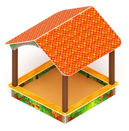 Песочный дворик с навесом Домик (Полянка) - ИО 6.01.02-03 оптом, фото 4