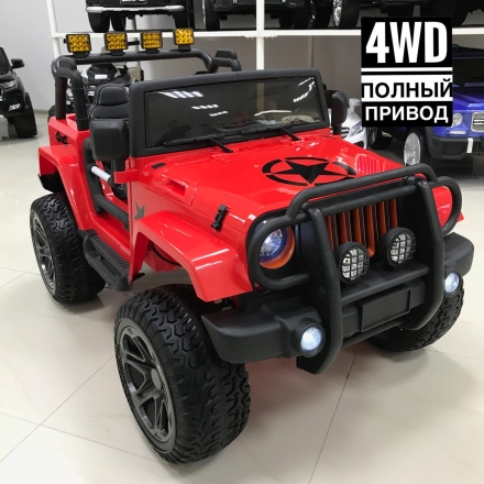 Электромобиль Jeep Wrangler 4WD WXE1688 красный оптом, фото 1