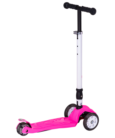 Самокат 3-колесный Smart 3D, 120/80 мм, розовый оптом, фото 2