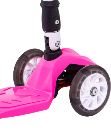 Самокат 3-колесный Smart 3D, 120/80 мм, розовый оптом, фото 6
