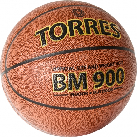 Мяч баск. &quot;TORRES BM900&quot; арт.B32037, р.7, ПУ-композит, нейлон.корд, бутил. камера, темнооранж-черн оптом, фото 2