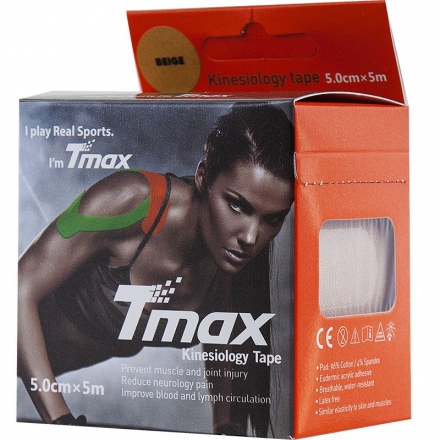 Тейп кинезиологический Tmax Extra Sticky Biege (5 см x 5 м), арт. 423112, телесный оптом, фото 2