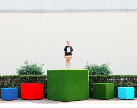 Топиари композиция геометрические фигуры Кубы и пирамида - газон Eco оптом, фото 2