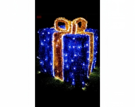 Световая фигура Подарок с мишурой (диаметр 2 м) оптом, фото 1