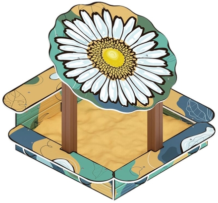 Песочница с навесом Ромашка (Пастель) - ИО 5.01.16-01 оптом, фото 4