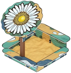 Песочница с навесом Ромашка (Пастель) - ИО 5.01.16-01, фото 1 Песочница с навесом Ромашка (Пастель) - ИО 5.01.16-01, фото 1