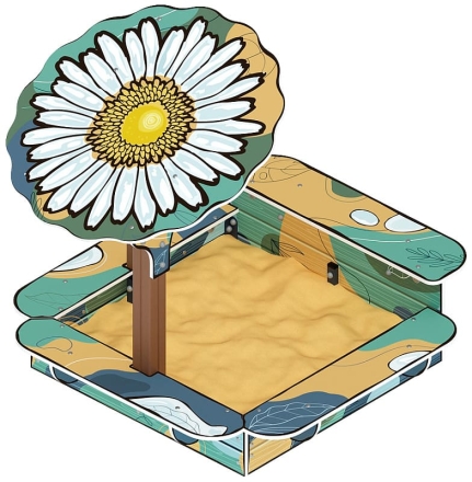 Песочница с навесом Ромашка (Пастель) - ИО 5.01.16-01 оптом, фото 1