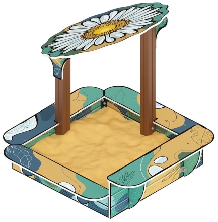 Песочница с навесом Ромашка (Пастель) - ИО 5.01.16-01 оптом, фото 3