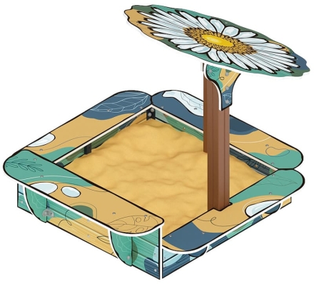 Песочница с навесом Ромашка (Пастель) - ИО 5.01.16-01 оптом, фото 2