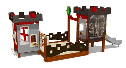 Песочный дворик Крепость ВСТ 5133 с горкой для детской площадки оптом, фото 1