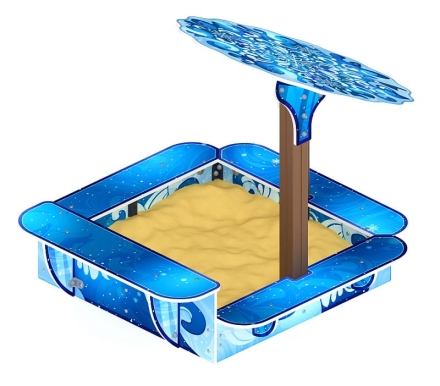 Песочница с навесом Ромашка (Снежная королева) - ИО 5.01.16-02 оптом, фото 2