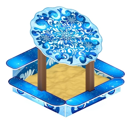 Песочница с навесом Ромашка (Снежная королева) - ИО 5.01.16-02 оптом, фото 4