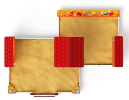 Песочный дворик двойной большой с навесом Домик (Ракушки) - ИО 6.01.03-01 оптом, фото 5