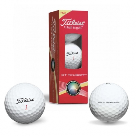 Мяч для гольфа Titleist DT TruSoft, для игроков начального и среднего уровня, уп. 3шт, белый оптом, фото 1
