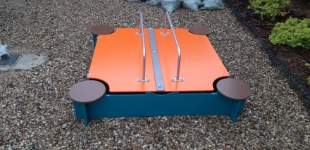 Песочница с крышкой для детской площадки оптом, фото 5