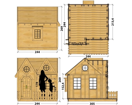 Игровой домик TORUDA WOOD Коттедж 1 с крыльцом оптом, фото 2