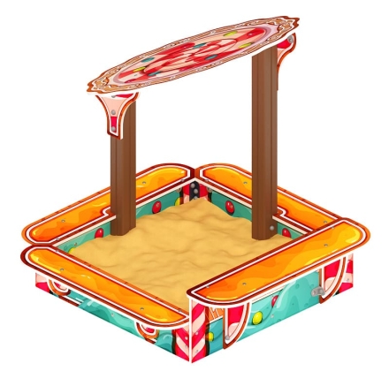 Песочница с навесом Ромашка (Пряничный домик) - ИО 5.01.16-03 оптом, фото 3