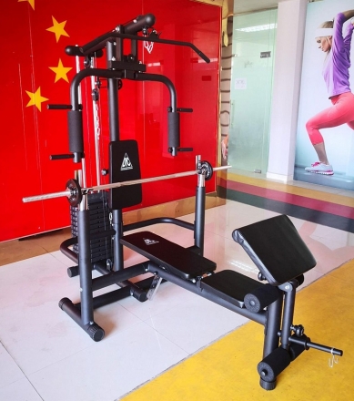 Силовой комплекс со скамьей DFC Homegym (три короба + два груза) оптом, фото 9