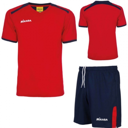 Форма волейб. муж. &quot;MIKASA&quot;, арт. MT351-062-2XL,  р. 2XL, 100% полиэстер, темносине-красный оптом, фото 1