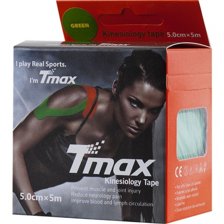 Тейп кинезиологический Tmax Extra Sticky Green (5 см x 5 м), арт 423181, зеленый оптом, фото 2