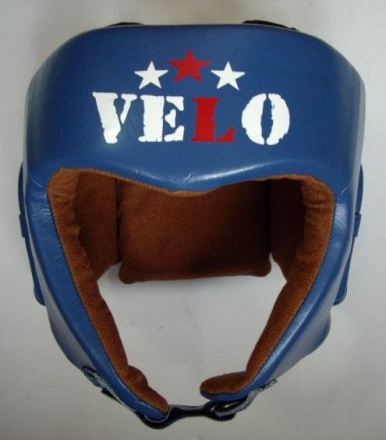 Шлем боксерский VELO открытый (кожа) синий p.L AIBA оптом, фото 1