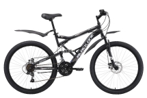 Велосипед Black One Attack FS 26 D чёрный/серый/белый 16"