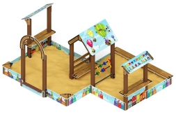 Песочный дворик двойной большой с навесом Домик (Коты) - ИО 6.01.03-03, фото 2 Песочный дворик двойной большой с навесом Домик (Коты) - ИО 6.01.03-03, фото 2