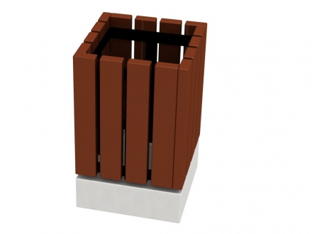 МФ 6.061 Урна деревянная на ж/б основании оптом, фото 1