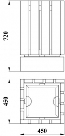 МФ 6.061 Урна деревянная на ж/б основании оптом, фото 2