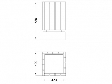 МФ 6.061 Урна деревянная на ж/б основании оптом, фото 3